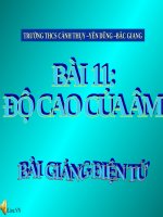 Bài giảng Vật lý 7 bài 11: Độ cao của âm