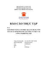 Chuyên đề thực tập - Giải pháp nâng cao hiệu quả sử dụng vốn sản xuất kinh doanh tại Công ty Dệt Vải Công nghiệp Hà Nội