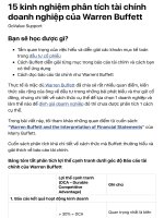 15 kinh nghiệm phân tích tài chính doanh nghiệp của warren buffett
