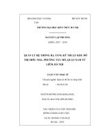 Quản lý hệ thống hạ tầng kỹ thuật khu đô thị miêu nha, phường tây mỗ, quận nam từ liêm, hà nội 