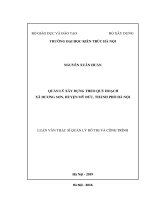 Quản lý xây dựng theo quy hoạch xã hương sơn, huyện mỹ đức, thành phố hà nội 