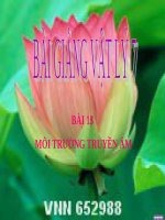 Bài giảng Vật lý 7 bài 13: Môi trường truyền âm