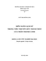 Diễn ngôn lịch sử trong tiểu thuyết đức thánh trần của trần thanh cảnh 