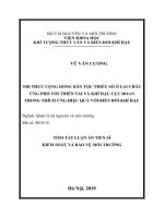 Tri thức cộng đồng dân tộc thiểu số ở lai châu ứng phó với thiên tai và khí hậu cực đoan trong thích ứng hiệu quả với biến đổi khí hậu  tt