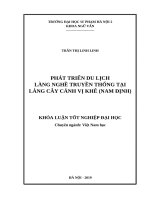 Phát triển du lịch làng nghề truyền thống tại làng cây cảnh vị khê (nam định) 