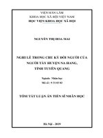 Nghi lễ trong chu kỳ đời người của người tày huyện na hang, tỉnh tuyên quang tt