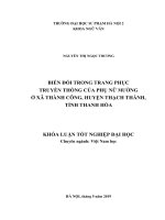 Biến đổi trong trang phục truyền thống của phụ nữ mường ở xã thành công, huyện thạch thành, tỉnh thanh hóa 