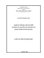 Nghi lễ trong chu kỳ đời người của người tày huyện na hang, tỉnh tuyên quang
