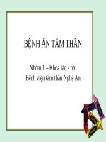 BỆNH án tâm THẦN sinh viên