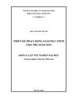 Khoá luận tốt nghiệp thiết kế hoạt động giáo dục STEM cho trẻ mầm non