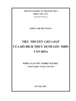 Khoá luận tốt nghiệp tiểu thuyết chúa đất của đỗ bích thúy từ góc nhìn văn hóa 