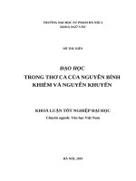 Đạo học trong thơ ca của nguyễn bỉnh khiêm và nguyễn khuyến 
