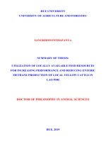 Utilization of locally available feed resources for increasing performance and reducing enteric methane production of local yellow cattle in lao PDR (tt) 