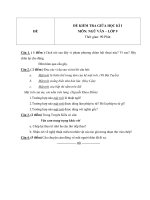 Đề kiểm tra giữa học kì 1 môn Ngữ văn lớp 9