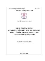 Đánh giá tác dụng của điện châm kết hợp bài tập cột sống cổ điều trị đau vai gáy do thoái hóa cột sống cổ  