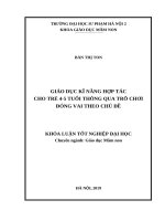 Giáo dục kĩ năng hợp tác cho trẻ 4 5 tuổi thông qua trò chơi đóng vai theo chủ đề 