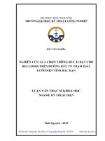 Nghiên cứu lựa chọn thông số cài đặt cho Recloser trên đường dây 371 trạm E26.1 lưới điện tỉnh Bắc Kạn (Luận văn thạc sĩ)