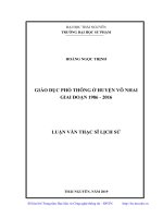 Giáo dục phổ thông ở huyện Võ Nhai giai đoạn 1986 2016 (Luận văn thạc sĩ)