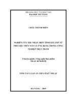 Nghiên cứu thu nhận, biến tính gelatin từ phế liệu thủy sản và ứng dụng trong công nghiệp thực phẩm tt