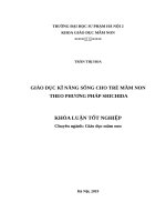 Giáo dục kĩ năng sống cho trẻ mầm non theo phương pháp shichida 