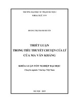 Khoá luận tốt nghiệp Triết luận trong tiểu thuyết Chuyện của Lý của Ma Văn Kháng