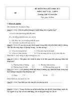 Đề kiểm tra giữa học kì 1 môn Ngữ văn lớp 9