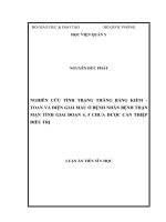 Nghiên cứu tình trạng thăng bằng kiềm  toan và điện giải máu ở bệnh nhân bệnh thận mạn tính giai đoạn 4, 5 chưa được can thiệp điều trị (Luận án tiến sĩ)