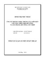 Ứng xử kháng chọc thủng của liên kết cột ống thép nhồi bê tông và sàn phẳng bê tông cốt thép tt