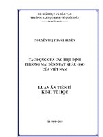 Tác động của các hiệp định thương mại đến xuất khẩu gạo của Việt Nam