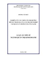 Nghiên cứu các nhân tố ảnh hưởng đến sự tham gia của các doanh nghiệp vào quản lý chuỗi cung ứng xanh