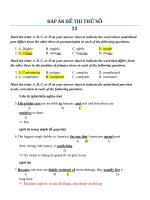 ĐÁP án đề THI THỬ số 22