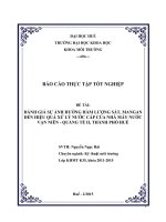 Báo cáo thực tập  Đánh giá sự ảnh hưởng của Fe, Mn đến hiệu quả xử lý nước cấp của nhà máy cấp nước