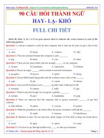 Top 90 câu hỏi THÀNH NGỮ TIẾNG ANH HAY LẠ KHÓ CÓ ĐÁP ÁN