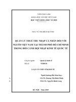 Quản lý thuế thu nhập cá nhân đối với người việt nam tại thành phố hồ chí minh trong bối cảnh hội nhập kinh tế quốc tế