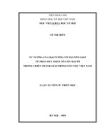 Tư tưởng của đại tưởng của đại tướng võ nguyên giáp về phát huy nhân tố con người trong chiến tranh giải phóng dân tộc việt nam