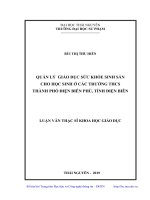 (Luận văn thạc sĩ) Quản lý giáo dục sức khỏe sinh sản cho học sinh ở các trường THCS thành phố Điện Biên Phủ, tỉnh Điện Biên