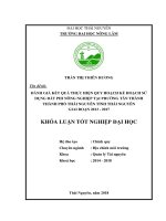 Đánh giá kết quả thực hiện quy hoạch kế hoạch sử dụng đất phi nông nghiệp tại phường tân thành, thành phố thái nguyên, tỉnh thái nguyên giai đoạn 2013 – 2017 