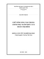 Chữ nôm sáng tạo trong chinh phụ ngâm khúc của đoàn thị điểm 
