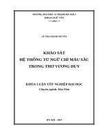 Khảo sát hệ thống từ ngữ chỉ màu sắc trong thơ vương duy 