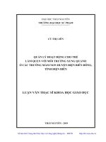 (Luận văn thạc sĩ) Quản lý hoạt động cho trẻ làm quen với môi trường xung quanh ở các trường mầm non huyện Điện Biên đông, tỉnh Điện Biên