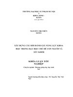 Xây dựng câu hỏi đánh giá năng lực khoa học trong dạy học chủ đề con người và sức khỏe 