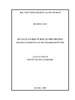 Dư luận xã hội về bảo vệ môi trường qua nghiên cứu tại địa bàn có các khu công nghiệp tỉnh hà tĩnh 