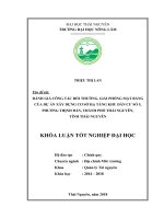 Đánh giá công tác bồi thường, giải phóng mặt bằng của dự án xây dựng cơ sở hạ tầng khu dân cư số 5, phường thịnh đán, thành phố thái nguyên, tỉnh thái nguyên 