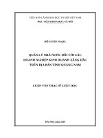 Quản lý nhà nước đối với các doanh nghiệp kinh doanh xăng dầu trên địa bàn tỉnh quảng nam 