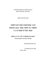 Thiết kế trò chơi học tập trong dạy học môn tự nhiên và xã hội ở tiểu học 