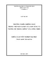 Khoá luận tốt nghiệp trường nghĩa không gian trong hai tiểu thuyết lịch sử “búp sen xanh” của nhà văn sơn tùng và “sương mù tháng giêng” của nhà văn uông triều 