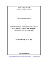 (Luận văn thạc sĩ) Hôn nhân và gia đình của người Khơ Mú ở huyện Ngoi tỉnh Luangprabang, nước CHDCND Lào (1986 2016)
