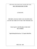 Phổ biến, giáo dục pháp luật cho đồng bào các dân tộc thiểu số từ thực tiễn tỉnh đắk lắk 