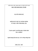 Kiểm soát thủ tục hành chính từ thực tiễn tỉnh đắk lắk” 