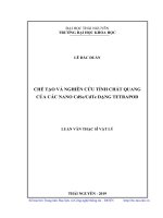 Chế tạo và nghiên cứu tính chất quang của các nano CdSe CdTe dạng Tetrapod (Luận văn thạc sĩ)